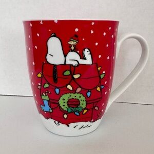 Gibson Peanuts Holiday Mug Snoopy Woodstock on House